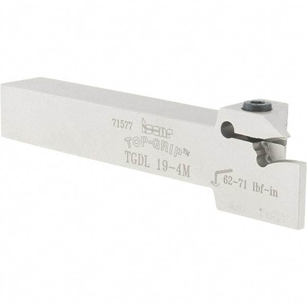 Iscar - TGD, External, Left Hand, 0.683" Max Depth of Cut, 0.157 to 0.197" Groove Width, Indexable Grooving Tool Holder - TGM... Insert Compatibility, 3/4" Shank Height, 3/4" Shank Width, 5" OAL - Eagle Tool & Supply