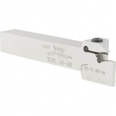 Iscar - TGD, External, Left Hand, 0.683" Max Depth of Cut, 0.157 to 0.197" Groove Width, Indexable Grooving Tool Holder - TGM... Insert Compatibility, 3/4" Shank Height, 3/4" Shank Width, 5" OAL - Eagle Tool & Supply