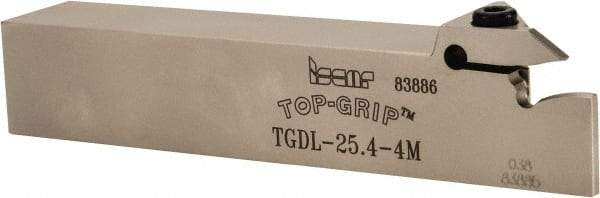 Iscar - TGD, External, Left Hand, 0.59" Max Depth of Cut, 0.157 to 0.197" Groove Width, Indexable Grooving Tool Holder - TGM... Insert Compatibility, 1" Shank Height, 1" Shank Width, 5-1/2" OAL - Eagle Tool & Supply