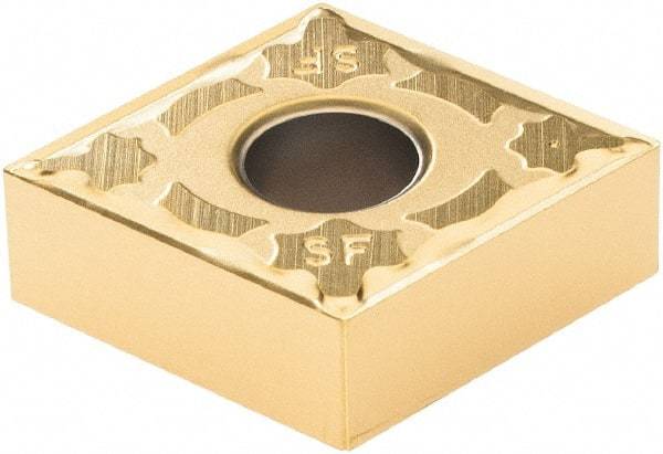 Iscar - CNGG430.5 SF Grade IC507 Carbide Turning Insert - TiCN/TiN Finish, 80° Diamond, 1/2" Inscr Circle, 3/16" Thick, 0.0079" Corner Radius - Eagle Tool & Supply