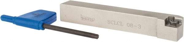 Iscar - SCLC, Left Hand Cut, 1/2" Shank Height x 1/2" Shank Width, Neutral Rake Indexable Turning Toolholder - 3-1/2" OAL, CC.T 3 Insert Compatibility, Series Isoturn - Eagle Tool & Supply