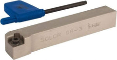 Iscar - SCLC, Right Hand Cut, 1/2" Shank Height x 1/2" Shank Width, Neutral Rake Indexable Turning Toolholder - 3-1/2" OAL, CC.T 3 Insert Compatibility, Series Isoturn - Eagle Tool & Supply