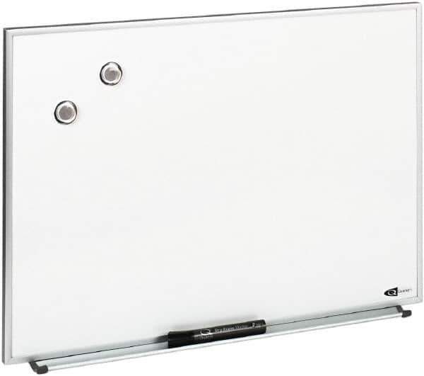 Quartet - 16" High x 23" Wide Enameled Steel Magnetic Marker Board - Aluminum Frame, 1-1/4" Deep, Includes Accessory Tray/Rail, One Dry-Erase Marker & Magnets & Mounting Kit - Eagle Tool & Supply
