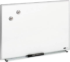 Quartet - 16" High x 23" Wide Enameled Steel Magnetic Marker Board - Aluminum Frame, 1-1/4" Deep, Includes Accessory Tray/Rail, One Dry-Erase Marker & Magnets & Mounting Kit - Eagle Tool & Supply