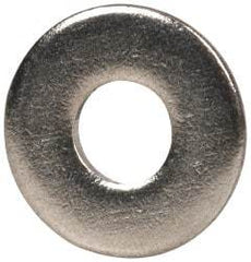 Value Collection - #4 Screw, Grade 316 Stainless Steel Standard Flat Washer - 1/8" ID x 5/16" OD, 0.031" Thick, Plain Finish - Eagle Tool & Supply