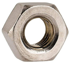 Value Collection - 1/4-28 UNF Stainless Steel Right Hand Hex Nut - 7/16" Across Flats, 3/16" High, Uncoated - Eagle Tool & Supply