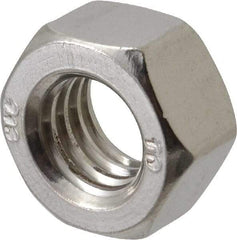 Value Collection - 7/16-14 UNC Stainless Steel Right Hand Hex Nut - 11/16" Across Flats, 3/8" High, Uncoated - Eagle Tool & Supply