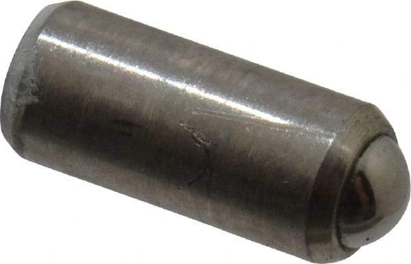 Gibraltar - 0.284" Body Length x 1/8" Body Diam, 0.5 Lb Init to 1 Lb Final End Force, Stainless Steel Press Fit Ball Plunger - 0.093" Ball Diam, 0.035" Max Ball Reach, +0.0010; +0.0020" Tolerance - Eagle Tool & Supply