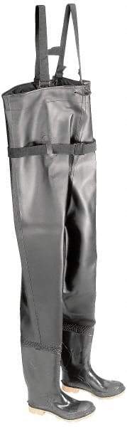 Dunlop Protective Footwear - Men's Size 9 Medium Width Steel Wader - Black, PVC Upper, 56-3/5" High, Cold Protection, Non-Slip, Waterproof - Eagle Tool & Supply