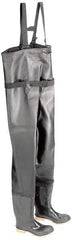 Dunlop Protective Footwear - Men's Size 8 Medium Width Steel Wader - Black, PVC Upper, 56-3/5" High, Cold Protection, Non-Slip, Waterproof - Eagle Tool & Supply