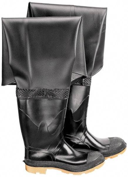 Dunlop Protective Footwear - Men's Size 11 Medium Width Steel Wader - Black, PVC Upper, 35" High, Cold Protection, Non-Slip, Waterproof - Eagle Tool & Supply