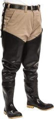Dunlop Protective Footwear - Men's Size 9 Medium Width Steel Wader - Black, PVC Upper, 35" High, Cold Protection, Non-Slip, Waterproof - Eagle Tool & Supply