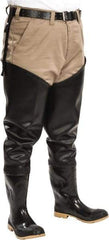Dunlop Protective Footwear - Men's Size 12 Medium Width Steel Wader - Black, PVC Upper, 35" High, Cold Protection, Non-Slip, Waterproof - Eagle Tool & Supply