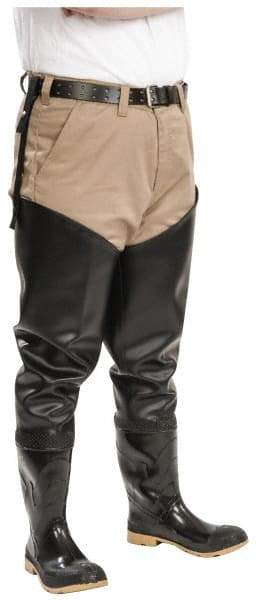 Dunlop Protective Footwear - Men's Size 13 Medium Width Steel Wader - Black, PVC Upper, 35" High, Cold Protection, Non-Slip, Waterproof - Eagle Tool & Supply