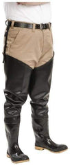 Dunlop Protective Footwear - Men's Size 13 Medium Width Steel Wader - Black, PVC Upper, 35" High, Cold Protection, Non-Slip, Waterproof - Eagle Tool & Supply