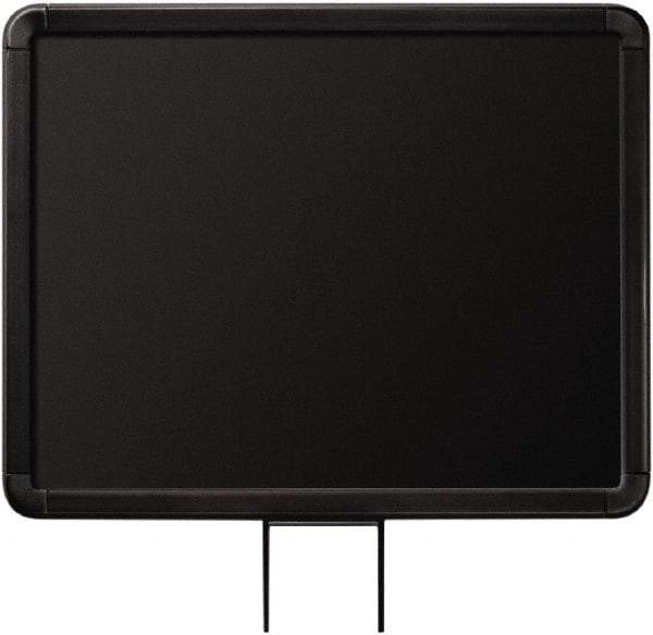 Lavi Industries - 14" High x 11" Long x 11" Wide Barrier Sign Frame - Aluminum, Powdercoat Finish, Black, Use with Stanchion - Eagle Tool & Supply