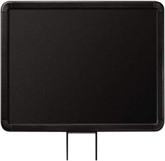 Lavi Industries - 14" High x 11" Long x 11" Wide Barrier Sign Frame - Aluminum, Powdercoat Finish, Black, Use with Stanchion - Eagle Tool & Supply