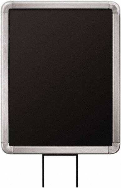 Lavi Industries - 11" High x 8-1/2" Long x 8-1/2" Wide Barrier Sign Frame - Aluminum, Satin Chrome Finish, Satin Aluminum, Use with Stanchion - Eagle Tool & Supply