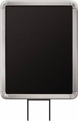 Lavi Industries - 11" High x 8-1/2" Long x 8-1/2" Wide Barrier Sign Frame - Aluminum, Satin Chrome Finish, Satin Aluminum, Use with Stanchion - Eagle Tool & Supply