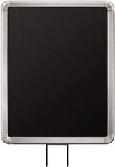 Lavi Industries - 14" High x 11" Long x 11" Wide Barrier Sign Frame - Aluminum, Satin Chrome Finish, Satin Aluminum, Use with Stanchion - Eagle Tool & Supply