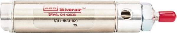 ARO/Ingersoll-Rand - 1" Stroke x 1/2" Bore Double Acting Air Cylinder - 10-32 Port, 10-32 Rod Thread, 200 Max psi, -40 to 160°F - Eagle Tool & Supply