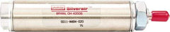 ARO/Ingersoll-Rand - 3" Stroke x 3/4" Bore Single Acting Air Cylinder - 1/8 Port, 1/4-28 Rod Thread, 200 Max psi, -40 to 160°F - Eagle Tool & Supply
