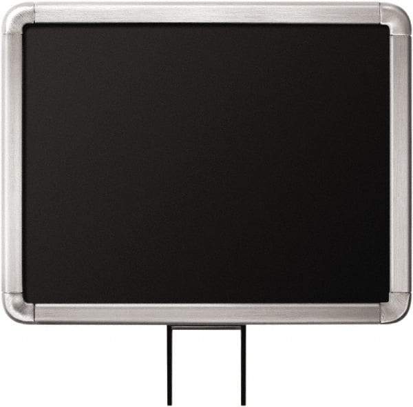 Lavi Industries - 11" High x 8-1/2" Long x 8-1/2" Wide Barrier Sign Frame - Aluminum, Satin Chrome Finish, Satin Aluminum, Use with Stanchion - Eagle Tool & Supply