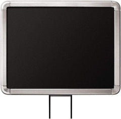 Lavi Industries - 11" High x 8-1/2" Long x 8-1/2" Wide Barrier Sign Frame - Aluminum, Satin Chrome Finish, Satin Aluminum, Use with Stanchion - Eagle Tool & Supply