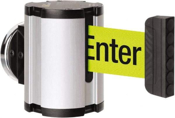 Lavi Industries - 3-1/2" High x 2-1/2" Long x 2-1/2" Wide Magnetic Wall Mount Barrier - Aluminum, Satin Chrome Finish, Satin Aluminum, Use with Magnetic Wall Mount Barriers - Eagle Tool & Supply