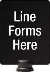 Lavi Industries - 14" High x 11" Long x 11" Wide Barrier Sign Frame - PVC, Sintra Finish, Black, Use with Tempest - Eagle Tool & Supply