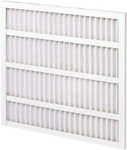 Made in USA - 20" Noml Height x 25" Noml Width x 1" Noml Depth, 35% Capture Efficiency, Wireless Pleated Air Filter - MERV 8, Synthetic, Integrated Clay Coated Paper Board Frame, 300 Max FPM, 1,050 CFM, For Any Unit - Eagle Tool & Supply