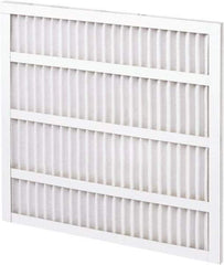 Made in USA - 12" Noml Height x 16" Noml Width x 1" Noml Depth, 35% Capture Efficiency, Wireless Pleated Air Filter - MERV 8, Synthetic, Integrated Clay Coated Paper Board Frame, 300 Max FPM, 400 CFM, For Any Unit - Eagle Tool & Supply