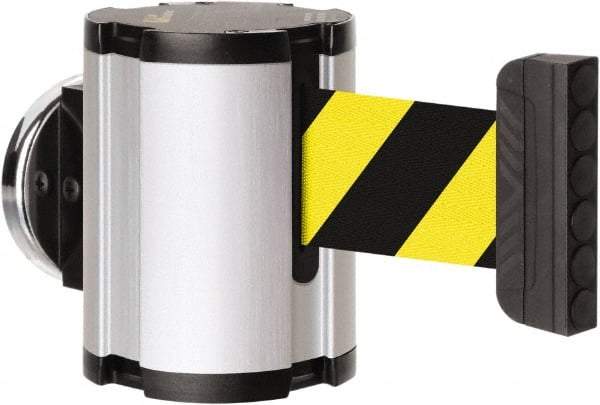 Lavi Industries - 3-1/2" High x 2-1/2" Long x 2-1/2" Wide Magnetic Wall Mount Barrier - Aluminum, Satin Chrome Finish, Satin Aluminum, Use with Magnetic Wall Mount Barriers - Eagle Tool & Supply