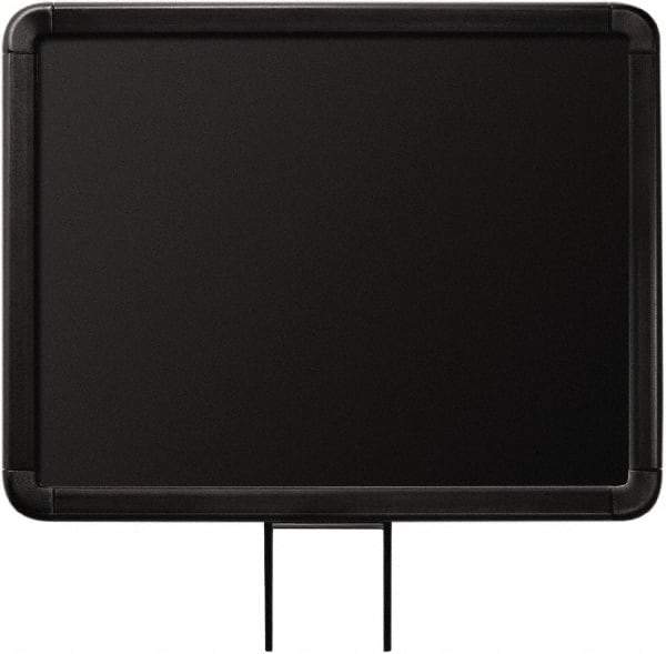 Lavi Industries - 11" High x 8-1/2" Long x 8-1/2" Wide Barrier Sign Frame - Aluminum, Powdercoat Finish, Black, Use with Stanchion - Eagle Tool & Supply