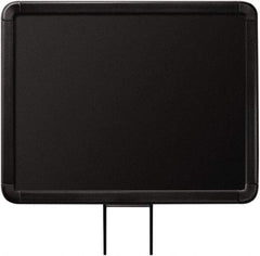 Lavi Industries - 11" High x 8-1/2" Long x 8-1/2" Wide Barrier Sign Frame - Aluminum, Powdercoat Finish, Black, Use with Stanchion - Eagle Tool & Supply