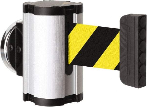 Lavi Industries - 3-1/2" High x 2-1/2" Long x 2-1/2" Wide Magnetic Wall Mount Barrier - Aluminum, Satin Chrome Finish, Satin Aluminum, Use with Magnetic Wall Mount Barriers - Eagle Tool & Supply