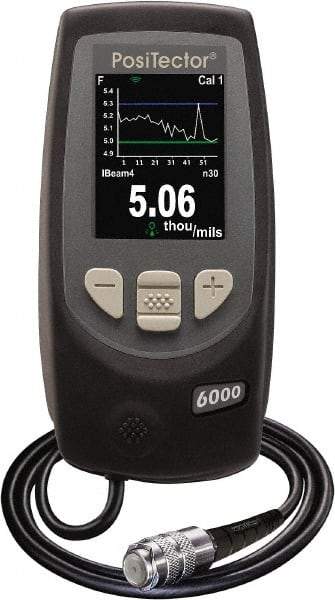 Made in USA - 0 to 250 mil Color LCD Coating Thickness Gage - For Use with PosTector 200, 6000, DPM, SPG & UTG Probes - Eagle Tool & Supply