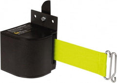 Lavi Industries - 3-1/2" High x 3-1/4" Long x 3-1/4" Wide Retractable Barrier Belt - Aluminum, Powdercoat Finish, Black, Use with Upright - Eagle Tool & Supply