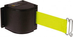 Lavi Industries - 3-1/2" High x 3-1/4" Long x 3-1/4" Wide Retractable Barrier Belt - Aluminum, Powdercoat Finish, Black, Use with Upright - Eagle Tool & Supply