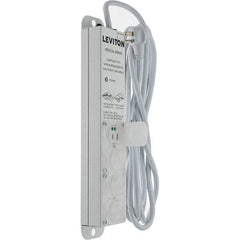 Leviton - 4 Outlets, 125 VAC15 Amps, 15' Cord, Standard Power Outlet Strip - Wall/Surface Mount, 5-20 NEMA Configuration, 1' Strip, UL 60601-1 - Eagle Tool & Supply
