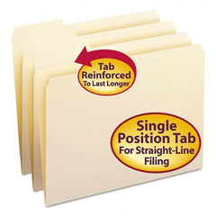 SMEAD - File Folders, Expansion Folders & Hanging Files Folder/File Type: File Folders with Top Tab Fastener Color: Manila - Eagle Tool & Supply