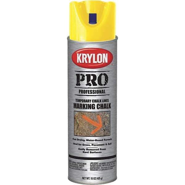 Krylon - 15 fl oz Yellow Marking Chalk - Solvent Base Formula - Eagle Tool & Supply