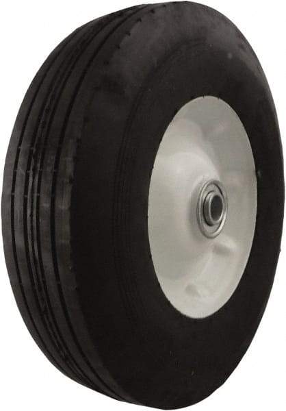 Marathon Industries - 10 Inch Diameter x 2-1/2 Inch Wide, Rubber Caster Wheel - 300 Lb. Capacity, 2-5/16 Inch Hub Length, 5/8 Inch Axle Diameter - Eagle Tool & Supply