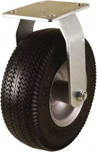 Marathon Industries - 8" Diam x 3-19/64" Wide x 10" OAH Top Plate Mount Rigid Caster - Polyurethane, 275 Lb Capacity, 4 x 4-1/2" Plate - Eagle Tool & Supply
