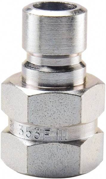Parker - 1/8 NPTF Steel Hydraulic Hose Female Pipe Thread Nipple - 200 psi, 3 GPM, Series Moldmate - Eagle Tool & Supply