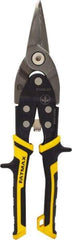 Stanley - 1-3/16" Length of Cut, Straight Pattern Aviation Snip - 10" OAL, Steel Handle, Hardened Steel Blade, 18 AWG Steel Capacity - Eagle Tool & Supply