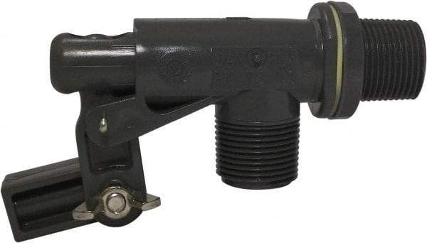 Control Devices - 3/4" Pipe, PVC, Angle Pattern-Single Seat, Mechanical Float Valve - 100 psi, MNPT End Connections - Eagle Tool & Supply