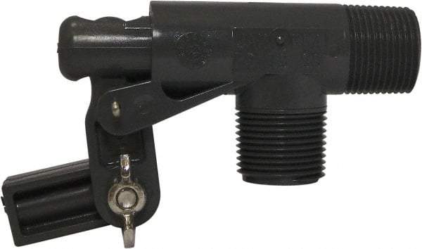 Control Devices - 3/4" Pipe, PVC, Angle Pattern-Single Seat, Mechanical Float Valve - 100 psi, MNPT End Connections - Eagle Tool & Supply