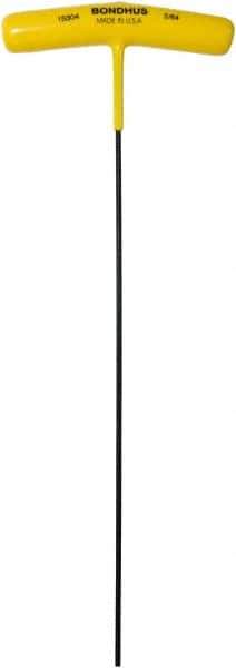 Bondhus - 5/64" Hex, T-Handle Cushion Grip, Hex Key - 229mm OAL, Inch System of Measurement - Eagle Tool & Supply