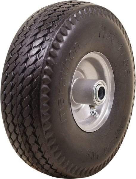 Marathon Industries - 3-19/64" Wide x 10-1/2" High x 4" Deep Flat Free Hand Truck Tire - 300 Lb Load Capacity - Eagle Tool & Supply